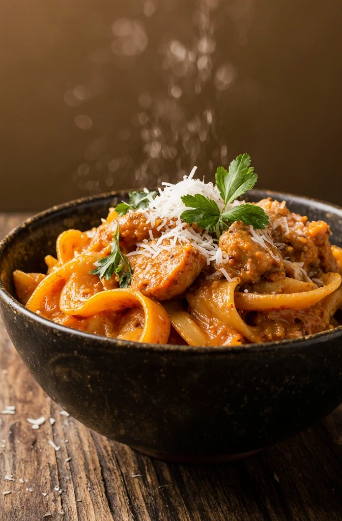 Cowboy Butter Chicken Linguine with creamy butter sauce and tender chicken